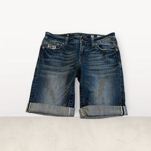 Miss Me Distressed Rhinestone Sequin Jeans 29 Bermuda Shorts